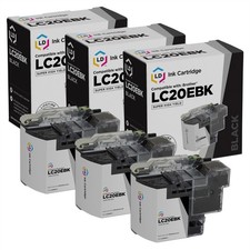 LD Compatible Brother LC20EBK 3PK Super HY Black Ink Cartridges for MFC-J5920DW picture