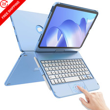 TaIYanG Touch iPad A16 11th/10th Gen Case with Keyboard, 360° Ocean Blue picture