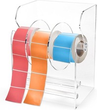 Adjustable Label Dispenser, 3 Disks Acrylic Label Dispenser Sticker Roll Hold picture