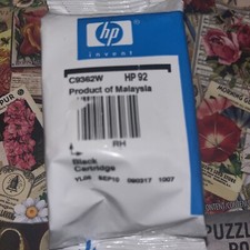 Genuine HP 92 Black Printer Ink Cartridge..  NO Box. selaed foil package picture
