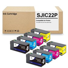 8 Pack SJIC22P Ink Cartridge Works for TM-C3500 TMC3500 C3500 C3510 C3520 picture