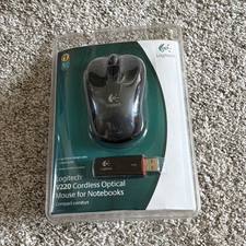 Logitech V220 Wireless USB Optical Mouse w/ Receiver 1000 DPI Ergonomic Black picture