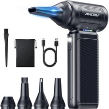 High-Power Compressed Air Duster, 130,000 RPM, 3-Speed Adjustable, 5 Nozzles picture
