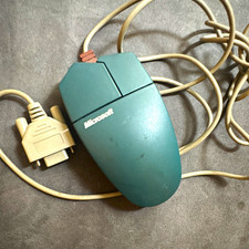 Microsoft Home Mouse-Serial Wired Blue Scroll Wheel 2-Button 61402 picture
