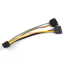 1pcs Dual 15Pin SATA Male To PCIe 8Pin (6+2) Male Video Card Power Cable picture