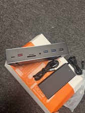 Selore SEDK1102 USB-C Docking Station, Gray Metal, AC Powered w/ Adapter picture