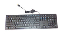 Dell OEM USB Wired Slim Keyboard KB216P Black 6WMN0 picture