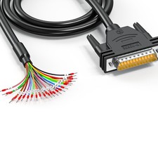 DB25 Male to Bare Wire 3ft 24AWG Extension Cable, D-SUB 25 Pin with Terminal Blo picture