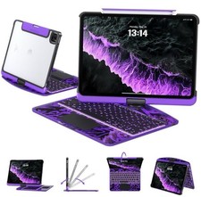 Tiaota Transparent Keyboard Case For iPad Air M3/M2 11in 10.9 Pro 360 PurpleV23 picture