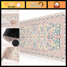 Large Pink Floral Desk Mat & Mouse Pad for Office, 35.4x15.7in, Non-Slip Surface picture