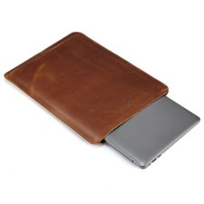 Distressed Genuine Leather Protective Sleeve Case for MacBook Pro 16.2