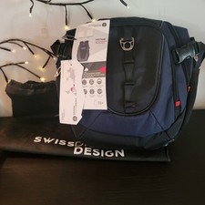 Swiss Digital Design Vector Backpack NWT Black/Blue, USB Charging Port, RFID  picture