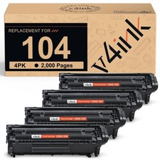 V4INK 4Pack Compatible Toner Cartridge Replacement for Canon 104 CRG104 FX9 picture
