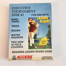 Vintage 1986 Commodore 64 Access Leader Board Golf On Floppy Instructions Box picture