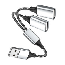 Fidioto USB A Splitter, USB A Male to 2 Female USBA Y Splitter, USB Splitter 1 i picture