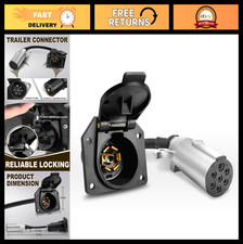 7 Pin Round to 7 Way RV Blade Trailer Plug Adapter - 12V Connector for Truck, Ve picture