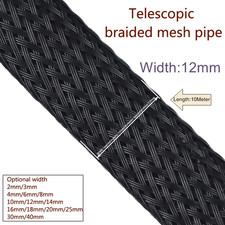 10M Black Braided Cable Sleeving PET Nylon Wrapping Cable Casing Cable Sleeves W picture