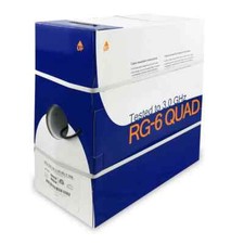 500Ft RG6 CMR CCS Quad Shield Coax Cable Black picture