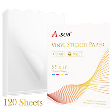 Lot A-SUB Printable Vinyl Sticker Paper Glossy or Matte White / Clear Waterproof picture