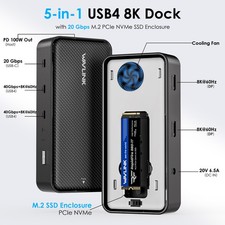WAVLINK USB4 8K Docking Station M.2 NVMe SSD Enclosure dual DisplayPort dual USB picture