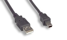 USB Camera Cable MINI-B 5-Wire 12IN Black 1FT Adapter picture