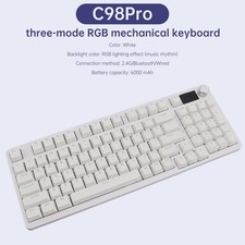 98-Key 2.4G Wireless Bluetooth Three-Mode Mechanical Keyboard With Display Knob picture