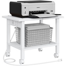 TUTOTAK Printer Stand, 2 Tier Rolling Printer Cart with Charging Station picture