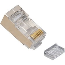Platinum Tools 106205 RJ45 Cat6 Round-Solid 3-Prong Shielded Connector, 100 pc picture