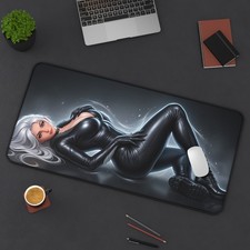 Black Cat Marvel XXL Gaming Desk Mat Mouse Pad Gamer Setup picture