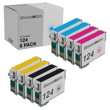 8 Reman Black Color Ink Cartridge for Epson 124 T124 Printer Stylus NX420 NX430 picture
