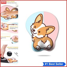 Ergonomic Mouse Pad with Wrist Support Gel Corgi Design Non-Slip PU Base for picture