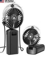 Gaiatop Portable Misting Fan, 180° Foldable Handheld, 3 Speeds Small, Black picture