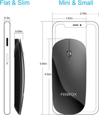 Wireless Bluetooth Mouse, Ultra-Thin Flat and Slim Silent USB-C Rechargeable ... picture