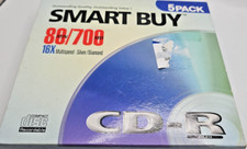 CD-R Smart Buy 80/700 5 Pack16X Multi Speed  Silver -Diamond New Open Box(A1) picture
