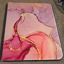 For Apple iPad Marble Purple/Pink Folding Folio Case Magnetic Stand Cover picture