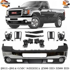 Front Bumper Chrome & Brackets Kit For 2011-2014 GMC Sierra 2500 HD & 3500 HD picture
