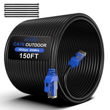 150FT Cat6 Outdoor Ethernet Cable Waterproof Direct Burial LAN POE 24AWG picture