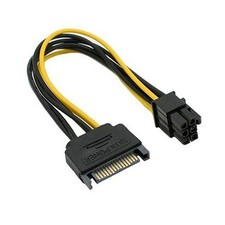 SATA 15 Pin to 6 Pin GPU Power Cable Adapter for PC Graphics Card Miner Kit picture