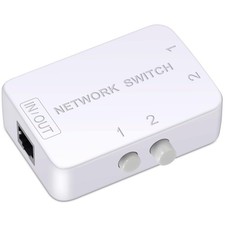 2 Ports Network Switch Splitter Selector RJ45 Network Switch 2x1 Ethernet RJ4... picture