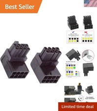 2 Pack ATX 8Pin 90 Degree Angled GPU Graphics Card Power Connector Adapter picture