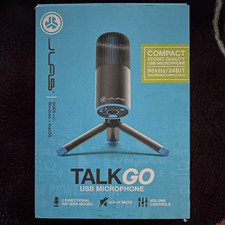 JLab Talk GO USB Microphone Black/Blue Mute Volume Control Cardioid/Omni picture