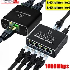 RJ45 Gigabit Ethernet Splitter 1000Mbps LAN Network Internet 1 to 4 Out Adapter picture