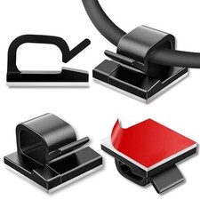 100 Pcs Cable Clips Adhesive Cable Organizer Cord Holder Wire Clip Wire Manag... picture