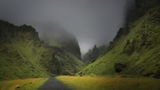 Landscape nature mist dirt road mountains dark Custom Gaming Mat Desk picture
