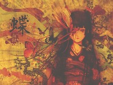 Landscape anime girls fall frontal view jigoku shoujo Custom Gaming Mat Desk picture
