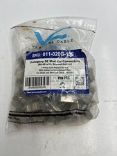 Pack of 100 - Vertical Cable Category 5E Modular Connectors 011-020G-100 picture