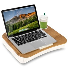 LAPGEAR Cup Holder Lap Desk with Device Ledge  White Oak Woodgrain  Fits up t... picture