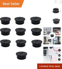 10 Pcs Versatile Black Rubber Grommets - Ideal for Cable Management Solutions picture