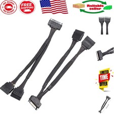 Braided SATA Power Cable Splitter 2-Pack - 6-Inch Y Extension for HDD/SSD picture