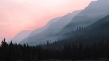 Landscape nature mountains trees forest dark mist grass Custom Gaming Mat Desk picture